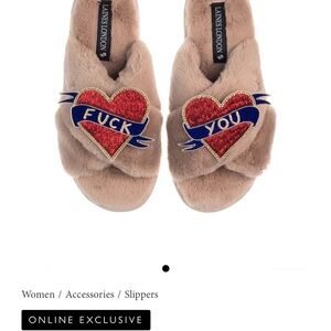 Never Worn - Laines London F*ck You Slippers
